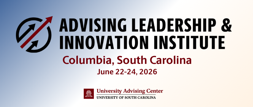 The words Advising Leadership & Innovation Institute appear on a blue and white background. 