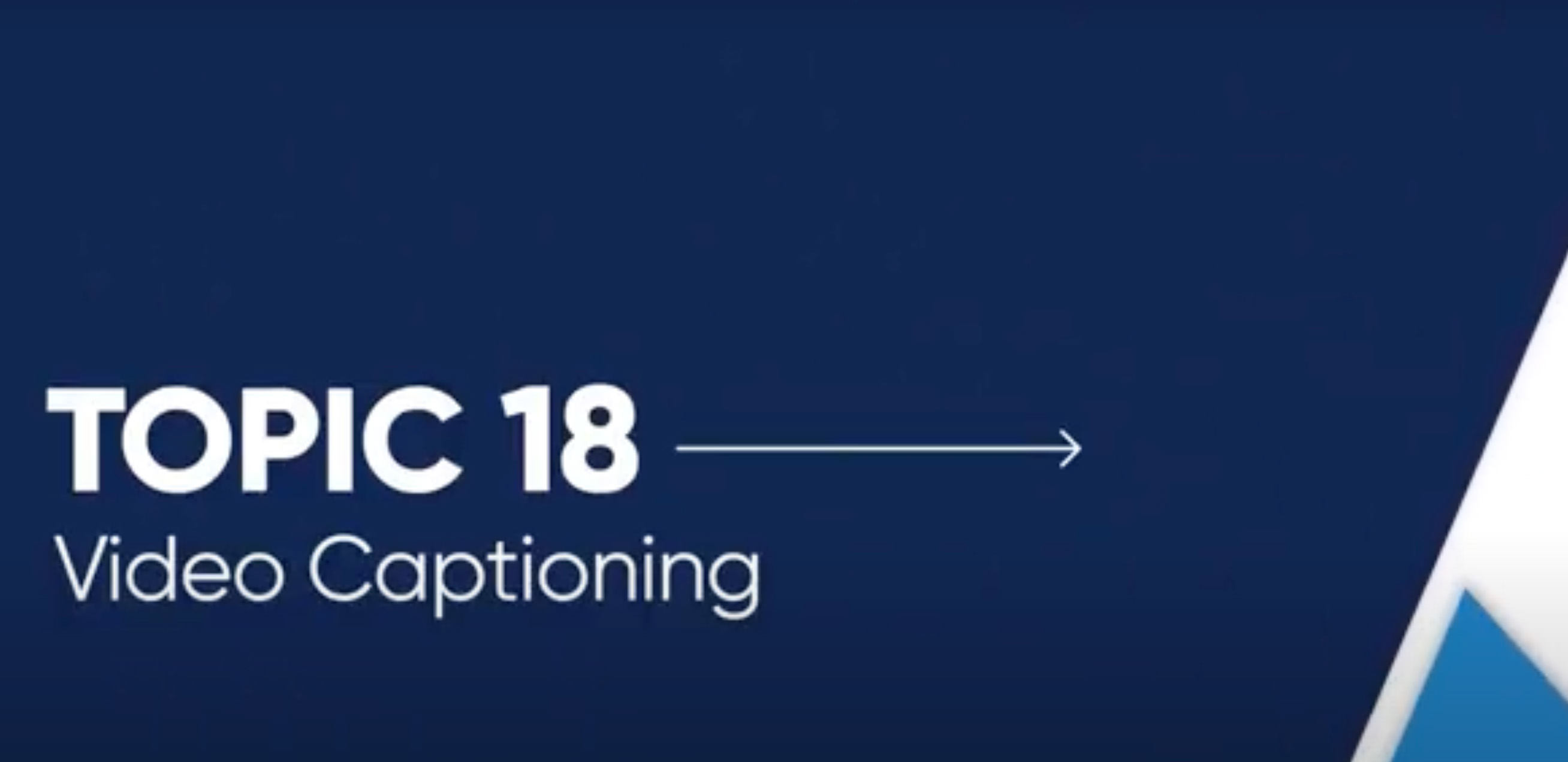 Video thumbnail for topic 18: video captioning.