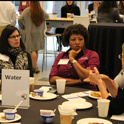 community partners talking at the Green Networking Breakfast