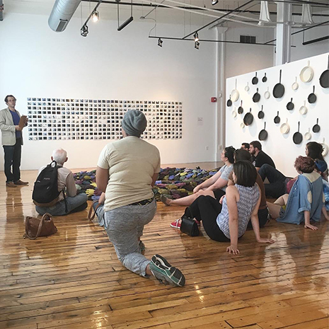 students gathered in a room