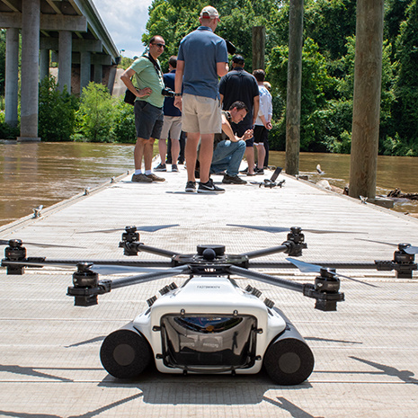 A drone on a dock