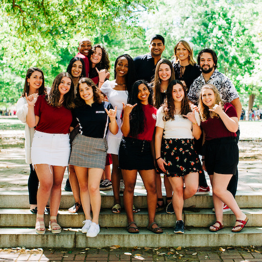 SCHC ambassadors on the Horseshoe steps