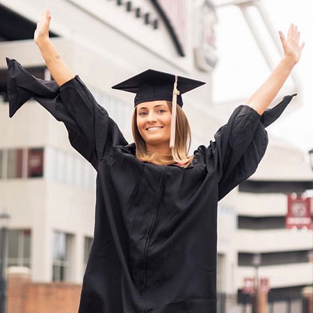 Haley Lynch in front of Williams-Brice Stadium