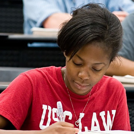 Student in class