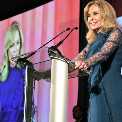 Darla Moore speaking at the gala