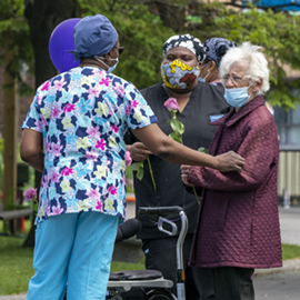 Long term health care workers with patients