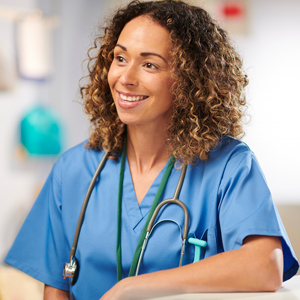 woman in scrubs 