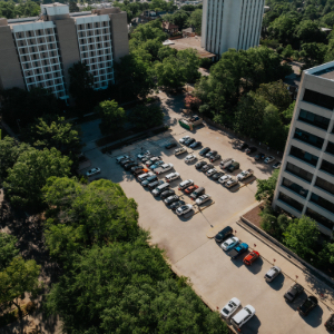 Parking lot on the USC campus.